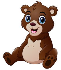 Fototapeta premium Cute a baby bear isolated on white background