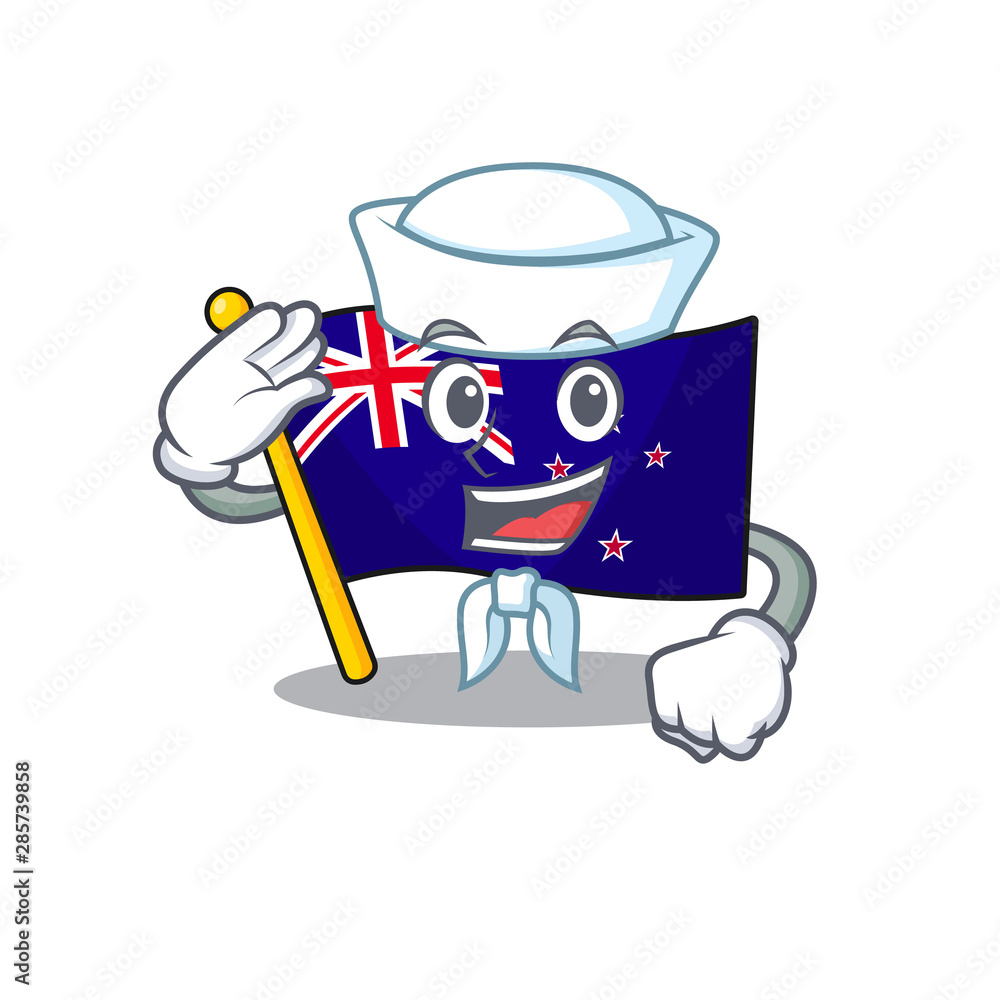 Poster sailor flag new zealand on the mascot