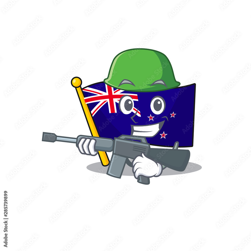 Sticker Army flag new zealand on the mascot