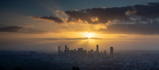 Fototapeta premium Brisbane Sunrise Panorama