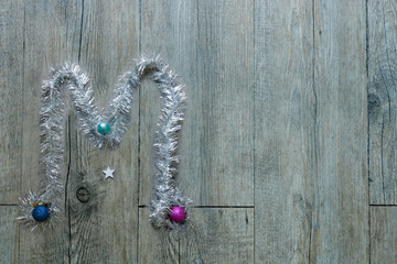 combination of Christmas balls and garlands