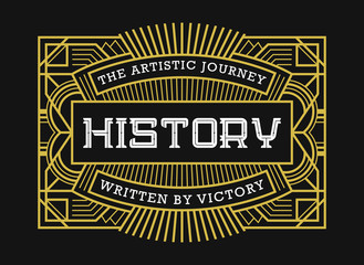 Art Deco Decorative Label Fashionable Geometric Authentic Design Exclusive Line Art