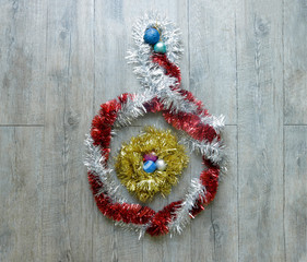 combination of Christmas balls and garlands