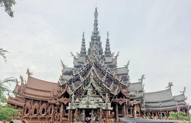 Naklejka premium Building made of wood in thailand