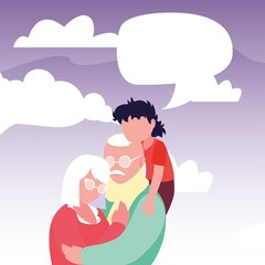 happy grandparents day flat design