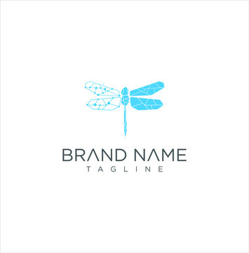 Dragonfly Tech Logo Icon Design Vector Stock . Dragonfly Digital Logo Template	