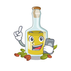With phone pistachio oil with the mascot shape