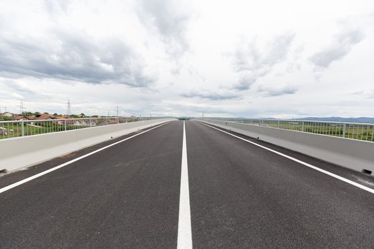 New recently built highway in Brcko district, Bosnia and Herzegovina