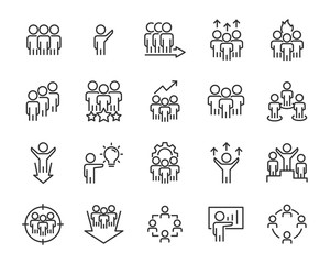  set of meeting icons, people, teamwork, discussion