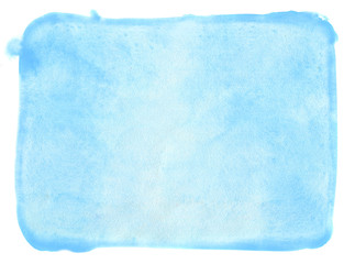 Abstract hand painted blue watercolor background.