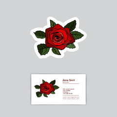 Abstract flower background with place for your text. Business card design with flowers. Floral elements. Vector.