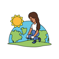 Avatar woman with planet design