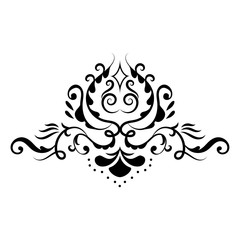 beautiful tattoo of a Lotus flower.tribal style.vector