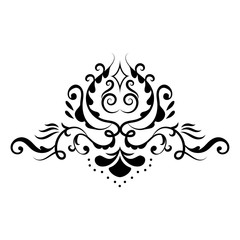 beautiful tattoo of a Lotus flower.tribal style.vector