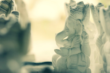 Fototapeta na wymiar Statue of Lord Ganesha Made from plaster of Paris without color 