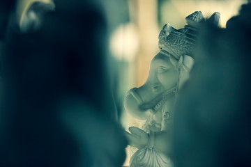 Statue of Lord Ganesha Made from plaster of Paris without color 