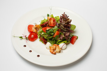 Greek salad with a sea food