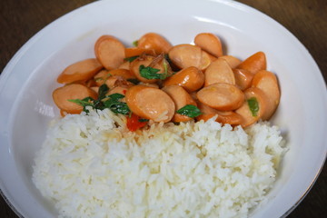 Thai Stir Fry Sausage with Basil Recipe
