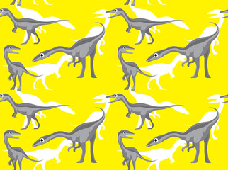 Obraz premium Dinosaur Coelophysis Cute Cartoon Background Seamless Wallpaper