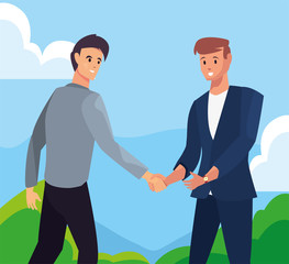 Fototapeta premium handshake icon flat design image