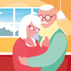 Obraz premium happy grandparents day flat design