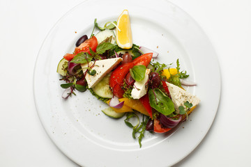 vegetable salad with Adyghe cheese