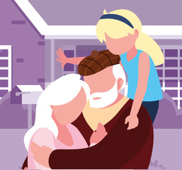 happy grandparents day flat design