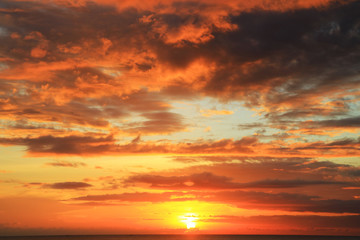 beautiful sunrise on the sea
