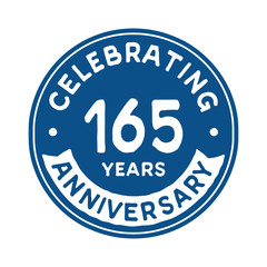 165 years anniversary logo template. Vector and illustration.
