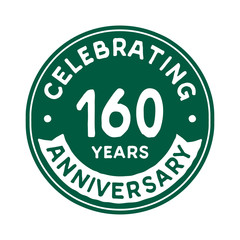 160 years anniversary logo template. Vector and illustration.