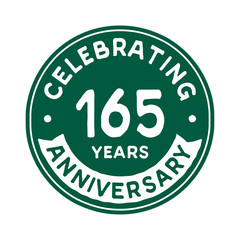 165 years anniversary logo template. Vector and illustration.
