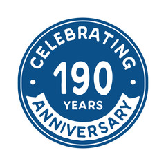 190 years anniversary logo template. Vector and illustration.