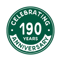 190 years anniversary logo template. Vector and illustration.