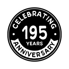 195 years anniversary logo template. Vector and illustration.