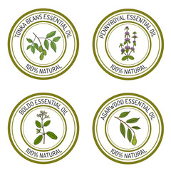 Set of essential oil labels