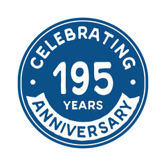 195 years anniversary logo template. Vector and illustration.