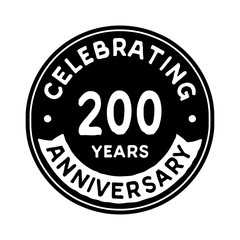 200 years anniversary logo template. Vector and illustration.