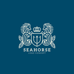 Seahorse logo - obrazy, fototapety, plakaty