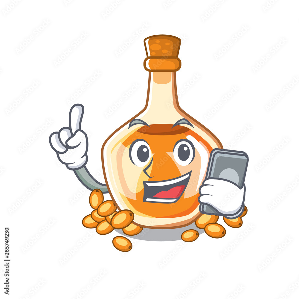 Sticker with phone sea buckthorn oil the character shape