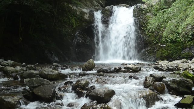 中園川の流れと坂口の滝