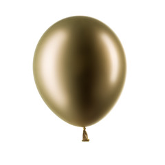 Single golden helium balloon, element of decorations