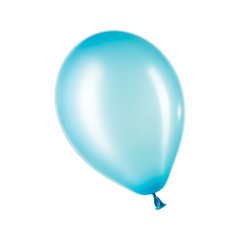 Single blue helium balloon, element of decorations