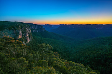 blue hour at govetts leap lookout, blue mountains, australia 12
