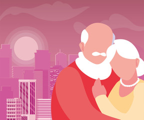 happy grandparents day flat design