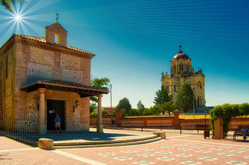 Ermita de San Roque y Panteón de la Duquesa de Sevillano .Guadalajara Spania - obrazy, fototapety, plakaty