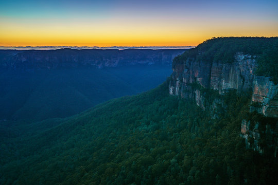 blue hour at govetts leap lookout, blue mountains, australia 17 © Christian B.