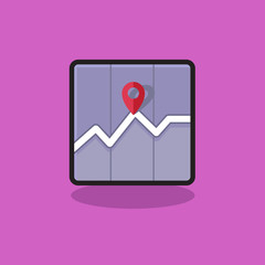 map navigator icon with flat design concept