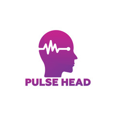 Pulse Head Logo Template Design Vector, Emblem, Design Concept, Creative Symbol, Icon