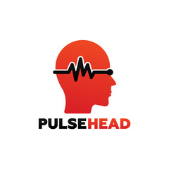Pulse Head Logo Template Design Vector, Emblem, Design Concept, Creative Symbol, Icon