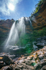 sun over wentworth falls, blue mountains national park, australia 7